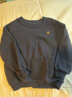 Kid’s Navy Crewneck Sweater with Gold Embroidered Accent